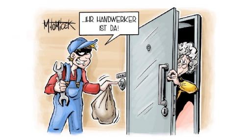 Ist der Fremde wirklich ein Handwerker? Illustration: M. Tomicek