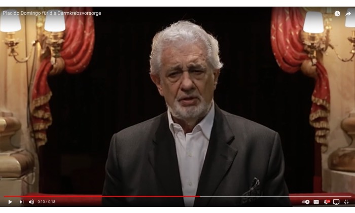 Placido Domingo spricht in seiner Videobotschaft über Prävention. Foto: Snapshot / YouTube